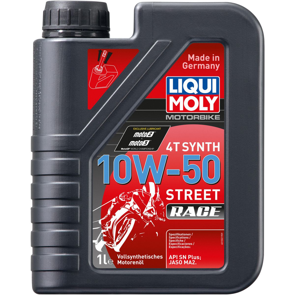 LIQUI-MOLY Motorbike 4T Synth 10W-50 Street Race Full-Syn Engine Oil 1L 1502