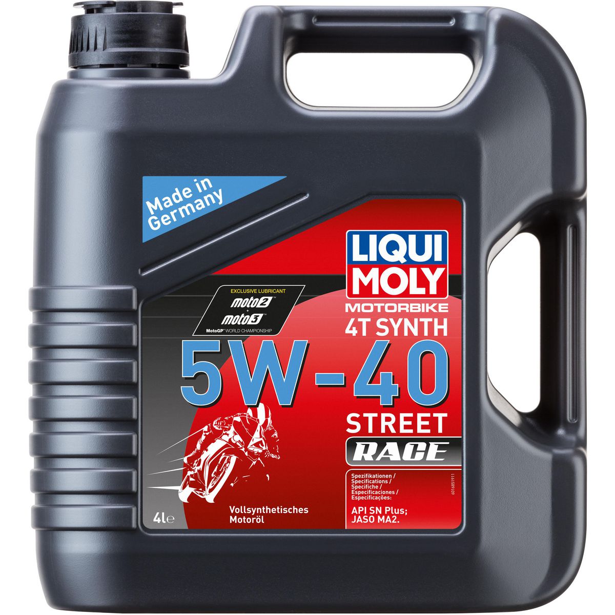 LIQUI-MOLY Motorbike 4T 5W-40 Synth Street Race Full-Syn Engine Oil 4L 1685
