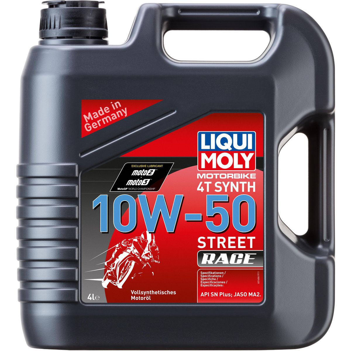 LIQUI-MOLY Motorbike 4T Synth 10W-50 Street Race Full-Syn Engine Oil 4L 1686