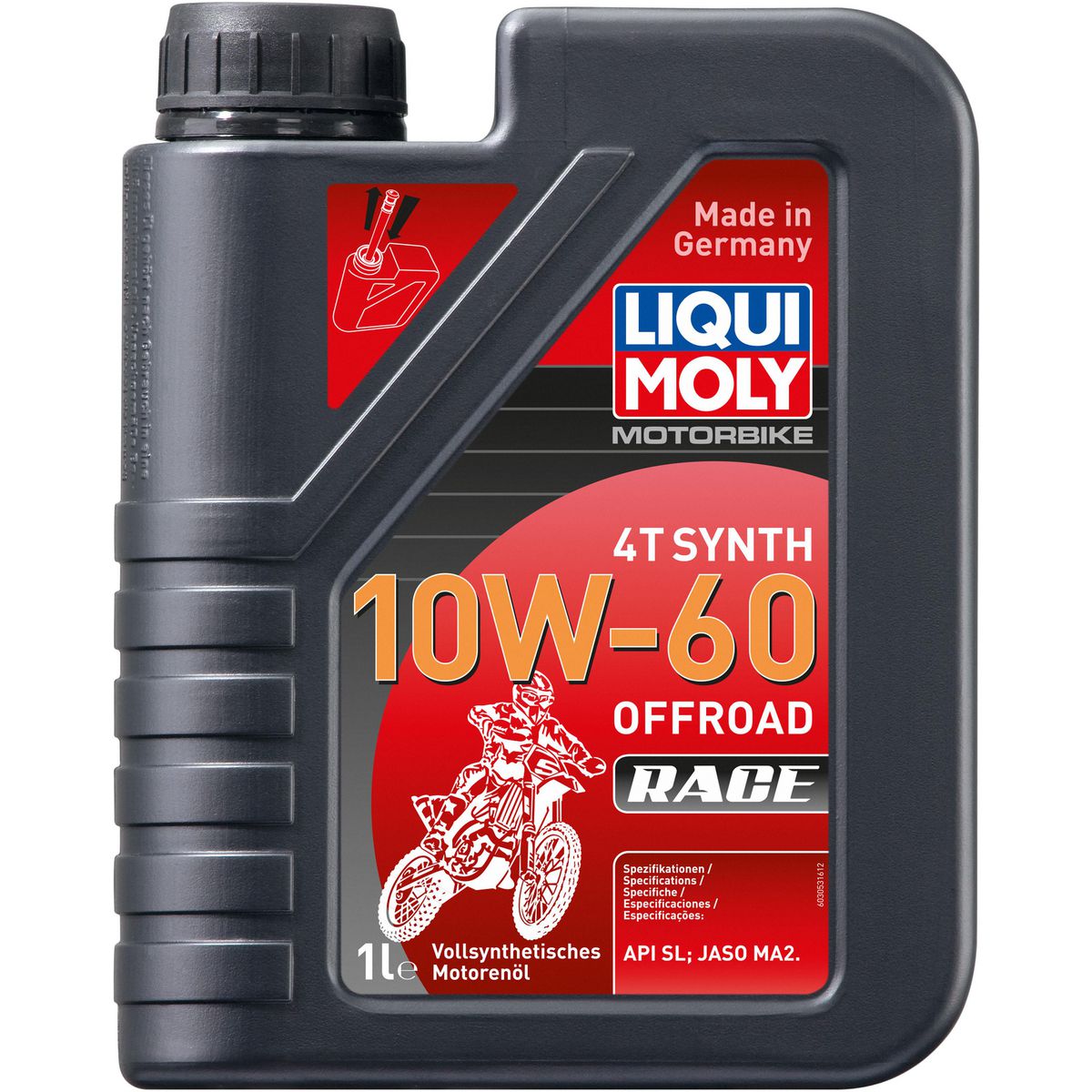 LIQUI-MOLY Motorbike 4T Synth 10W-60 Offroad Race Full-Syn Engine Oil 1L 3053