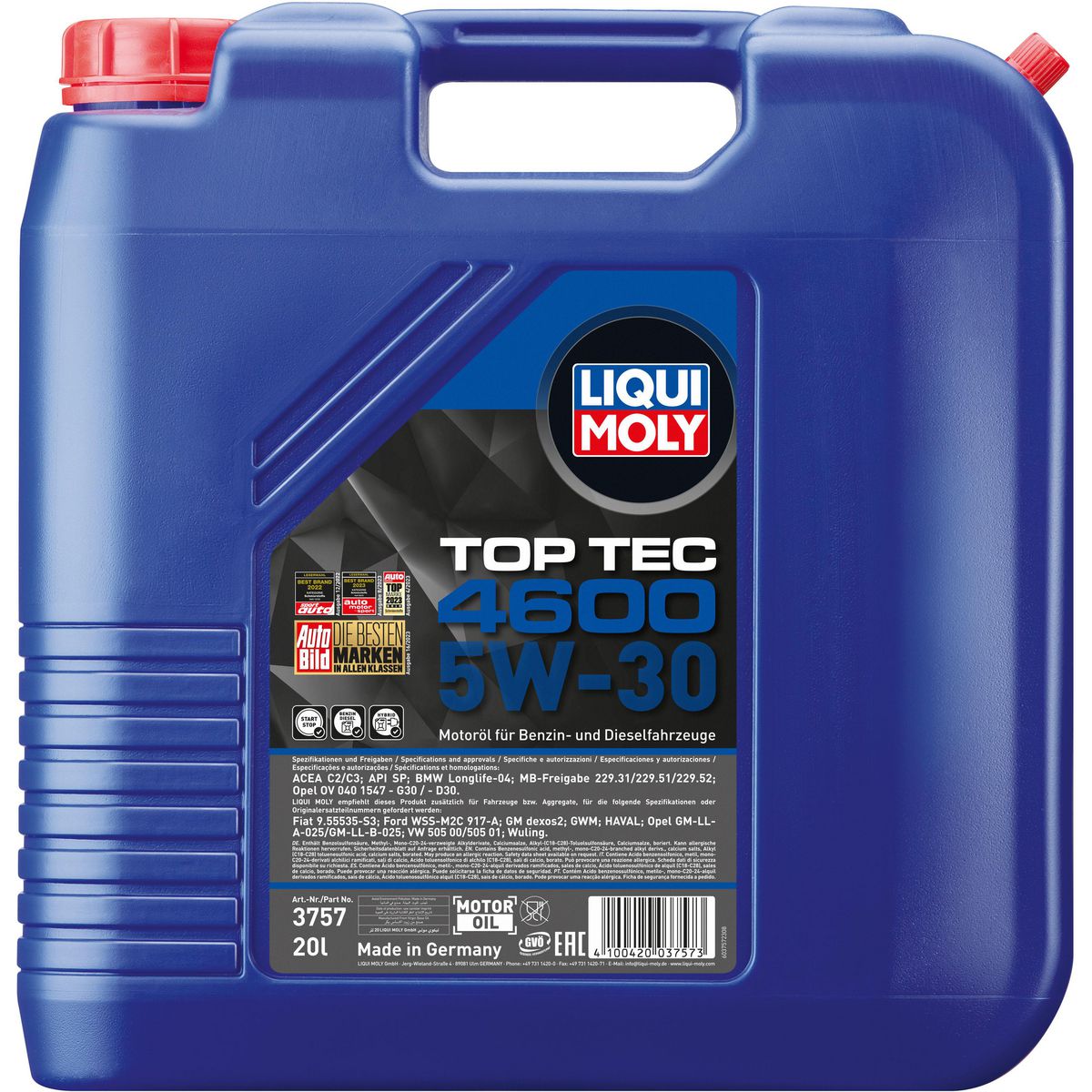 LIQUI-MOLY Top Tec 4600 5W-30 Engine Oil 20L 3757