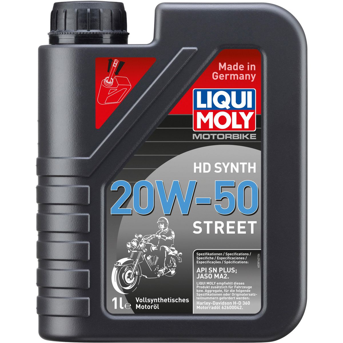 LIQUI-MOLY Motorbike HD Synth 20W-50 Street Full-Syn Engine Oil 1L 3816