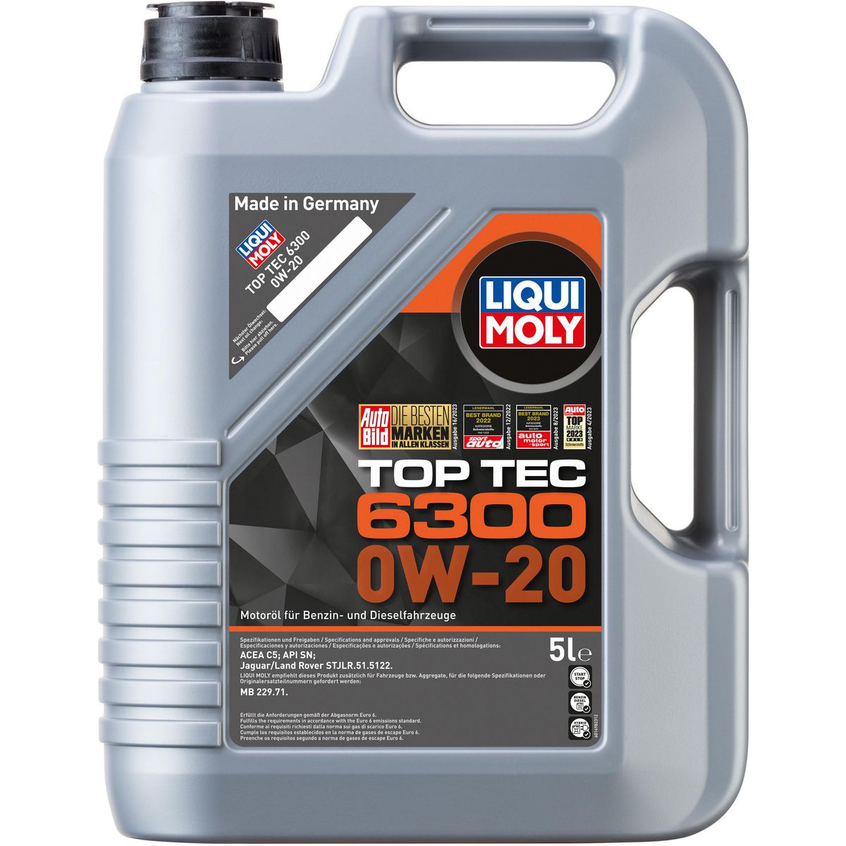 LIQUI-MOLY Top Tec 6300 0W-20 Synthetic Engine Oil 5L 21217