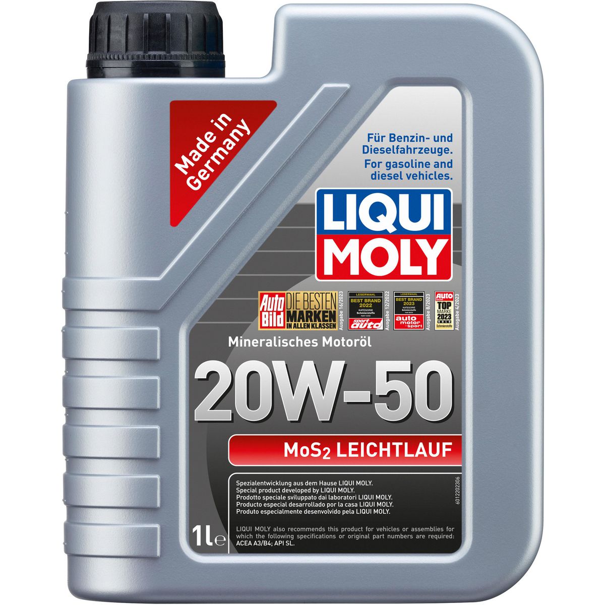 LIQUI-MOLY MoS2 Leichtlauf 20W-50 Engine Oil 1L 1220