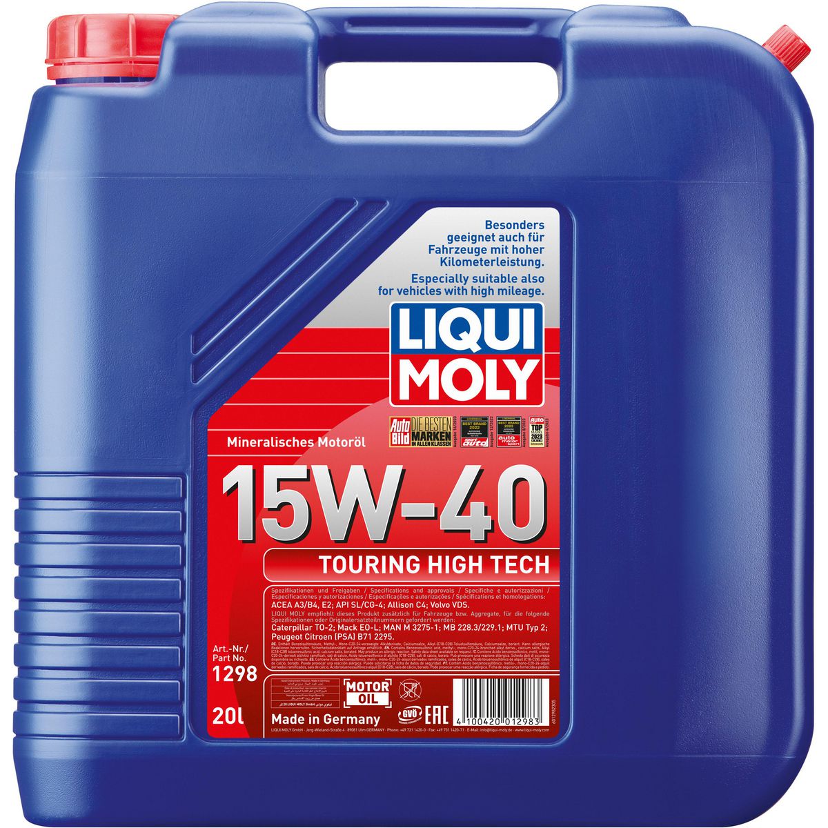 LIQUI-MOLY Touring High Tech 15W-40 Engine Oil 20L 1298