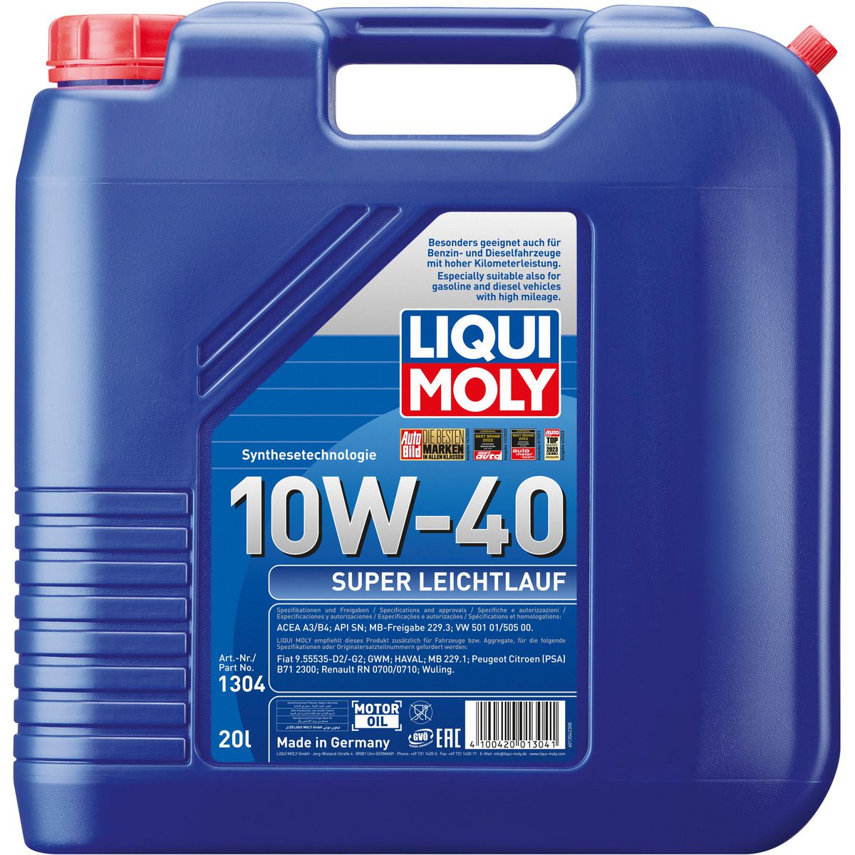 LIQUI-MOLY Super Leichtlauf 10W-40 Engine Oil 20L 1304