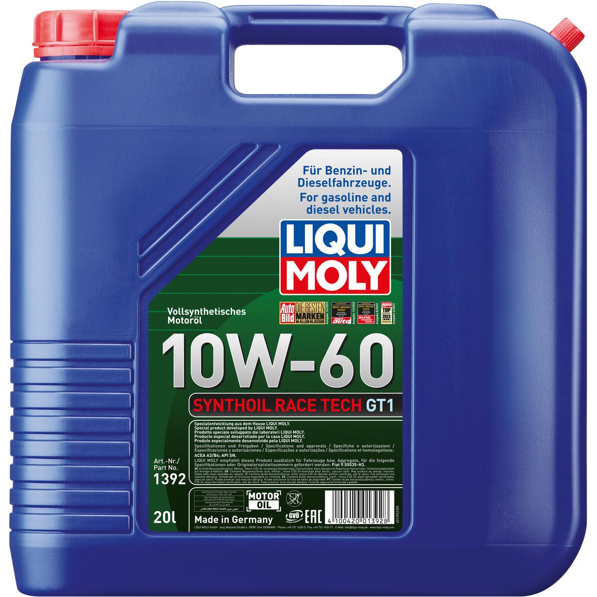 LIQUI-MOLY Synthoil Race Tech GT1 10W-60 20L 1392