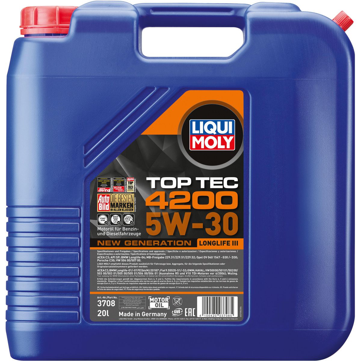LIQUI-MOLY Top Tec 4200 New Generation 5W-30 Engine Oil 20L 3708