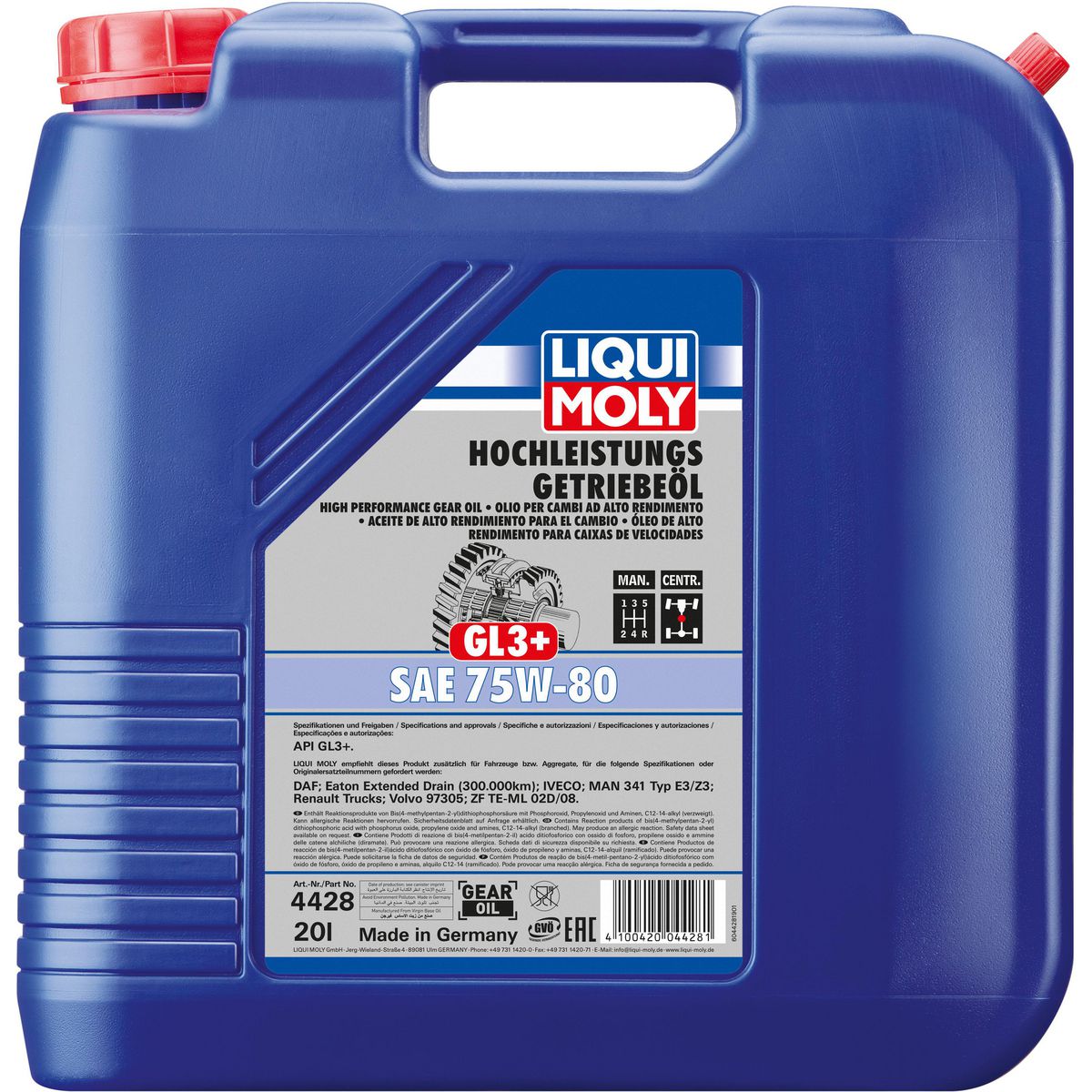 LIQUI-MOLY High Performance Gear Oil 75W-80 GL3+ 20L 4428
