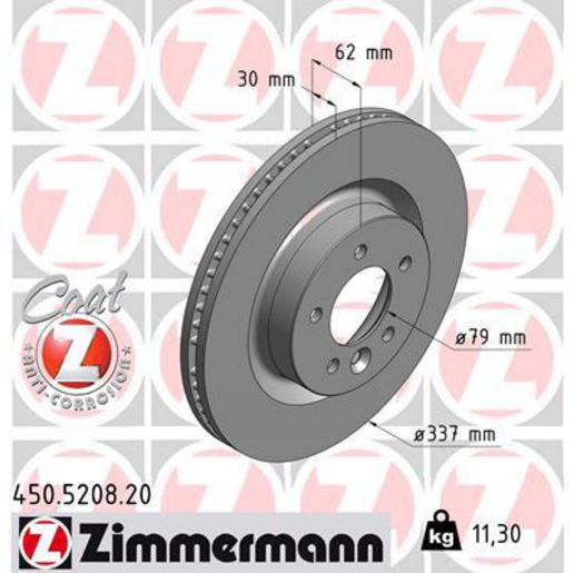 Zimmermann OE Coat Z Brake Rotor Single 337mm Front 450.5208.20