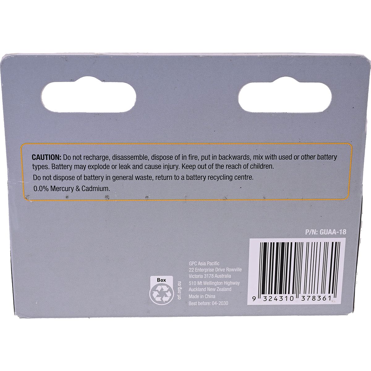 Gearup Alkaline Aa Batteries 18Pcs Hang Box; Capacity: 2800Mah GUAA-18