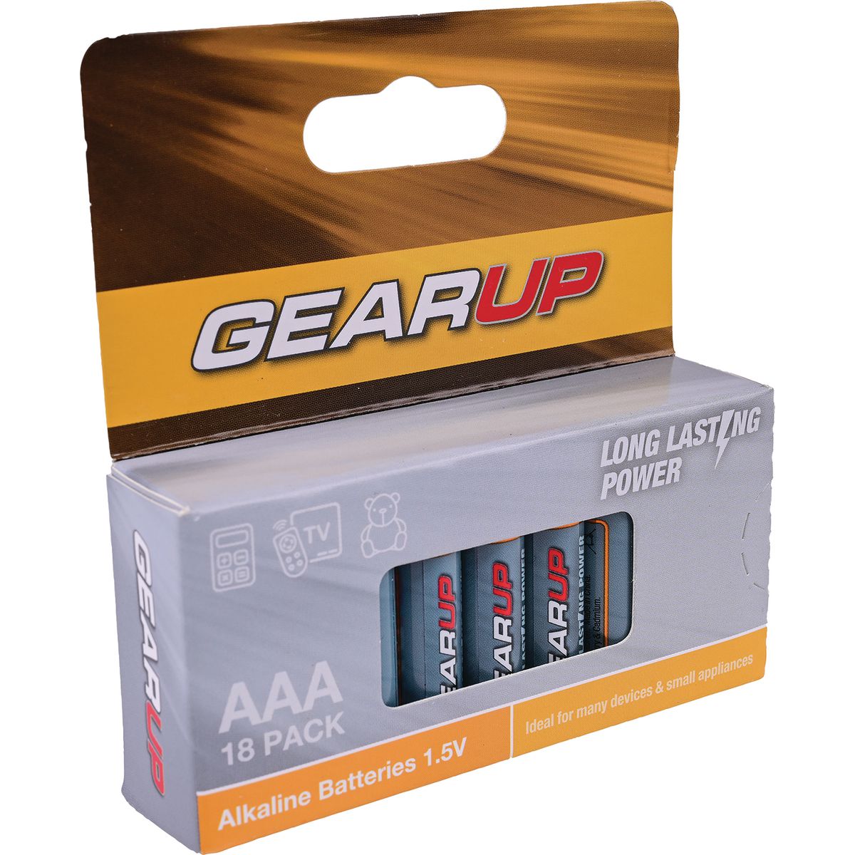 Gearup Alkaline Aaa Batteries 18Pcs Hang Box; Capacity: 1250Mah GUAAA-18