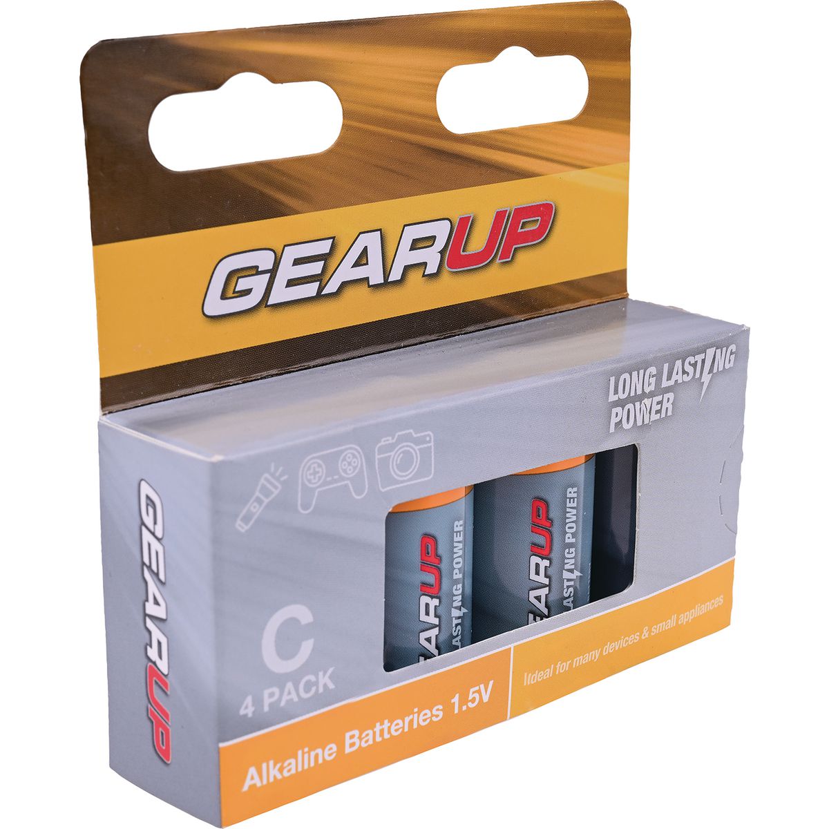 Gearup Alkaline C Size Batteries 4Pcs Hang Box; Capacity:7500Mah GUC-4