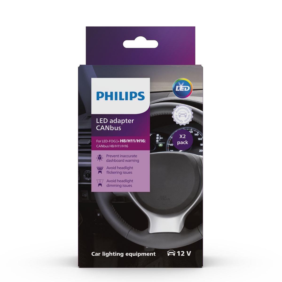 Philips H11/Fog Led Canbus Adaptor 12V Pair 18954X2
