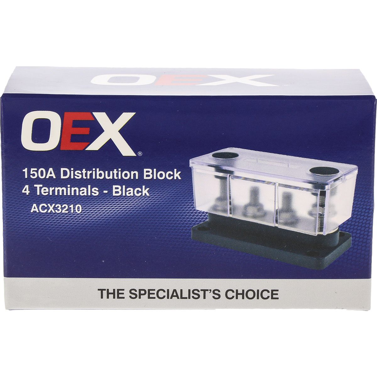 OEX 150A Distribution Block 4 Terminals - Black ACX3210