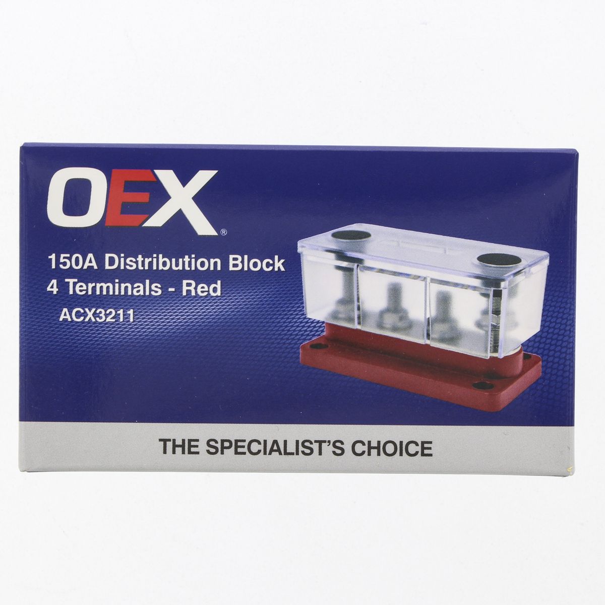 OEX 150A Distribution Block 4 Terminals - Red ACX3211