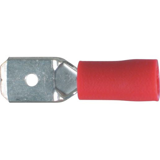 OEX Crimp Terminal Male Blade Red Terminal Entry 6.3 X 0.8mm Vinyl 14 Pce ACX3006BL