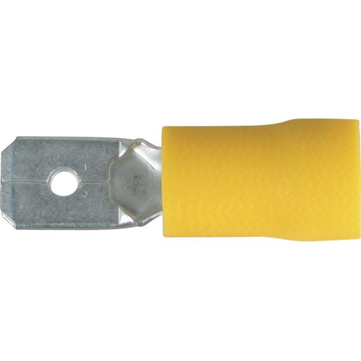OEX Crimp Terminal Male Blade Yellow 6.3 mm Vinyl (50 Pack) ACX3008