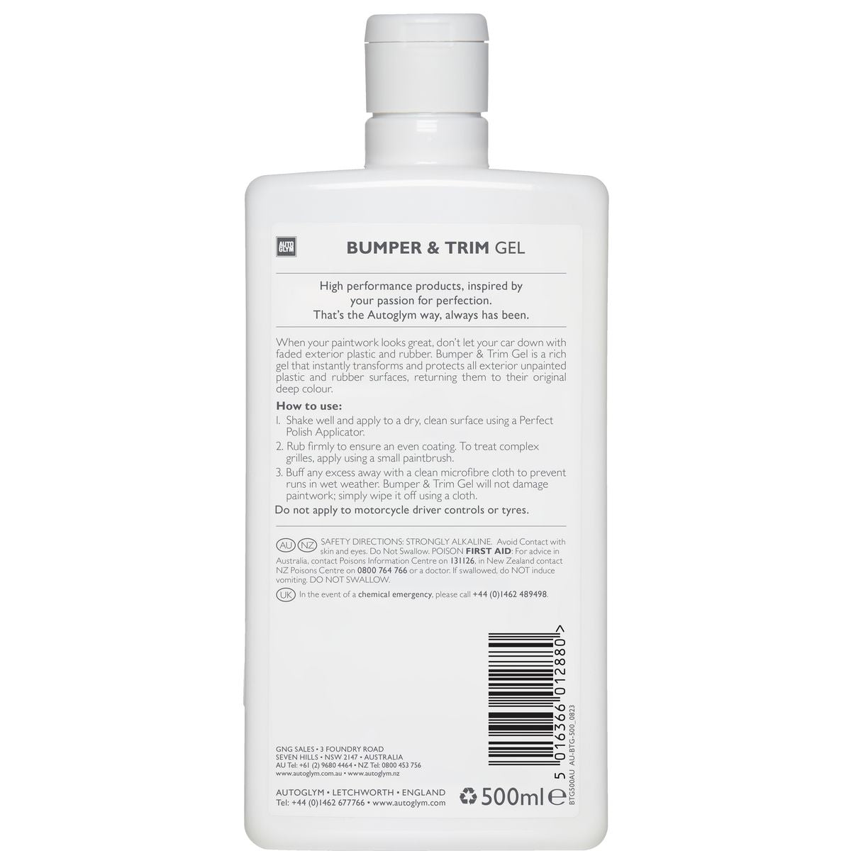 Autoglym Bumper& Trim Gel 500ml AURBTG500