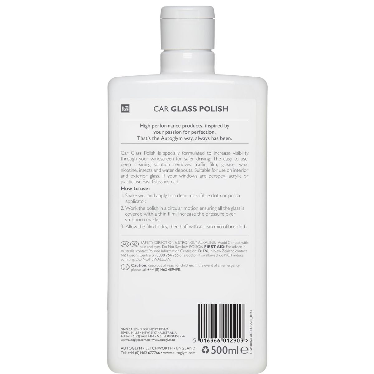 Autoglym Car Glass Polish 500ml AURCGP500