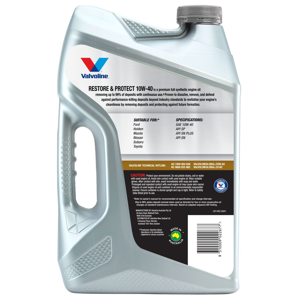 Valvoline Restore And Protect 10W-40 Engine Oil 6L 1492.06