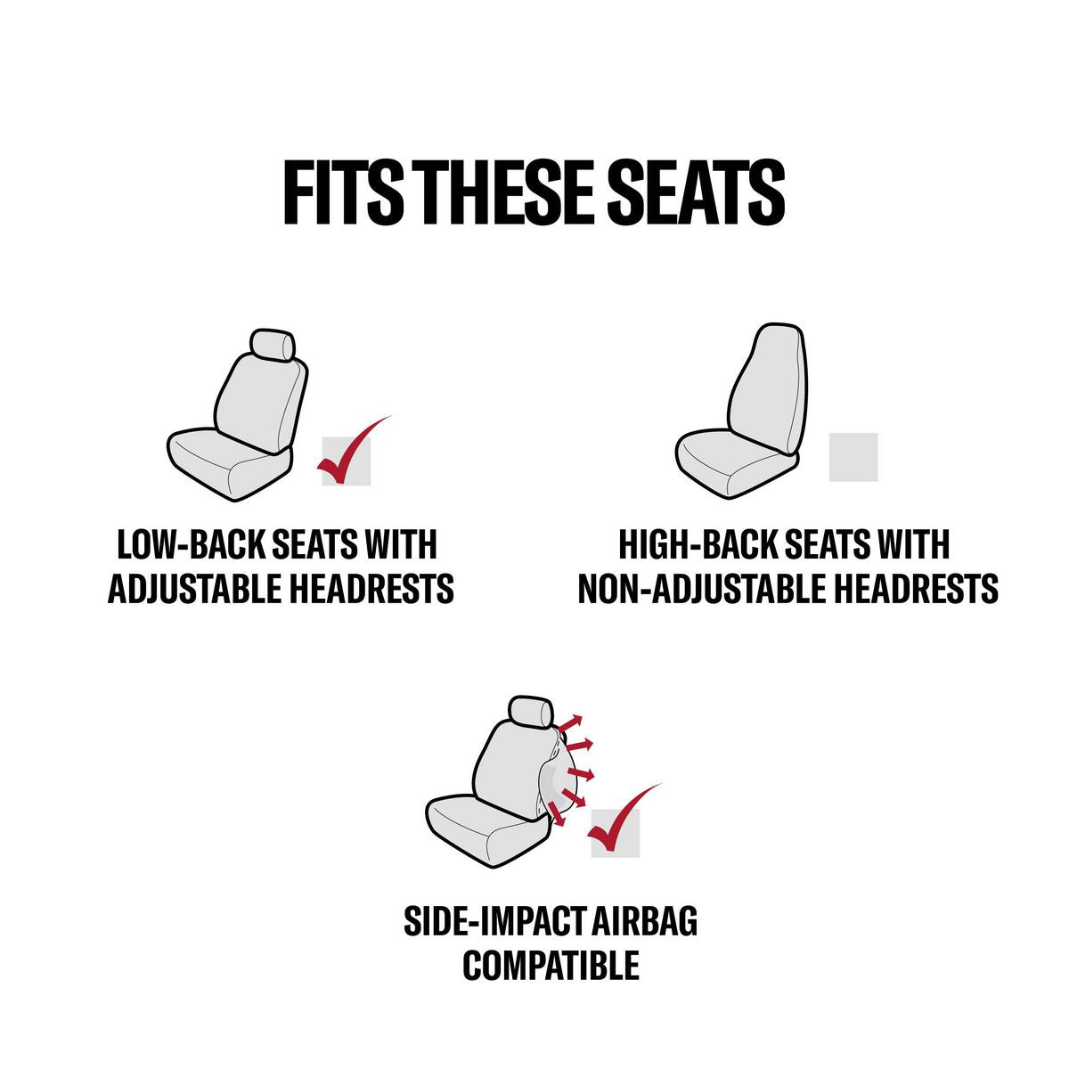 Holden Heritage Grille Seat Cover Pairs - Black 4702819LD