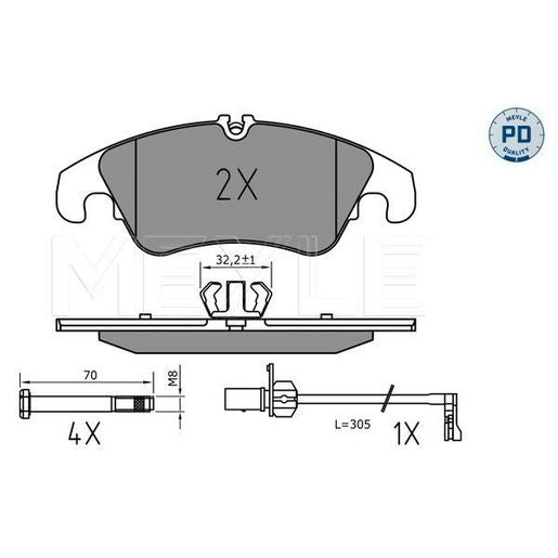 MEYLE Brake Pad Set 025 222 5219/PD