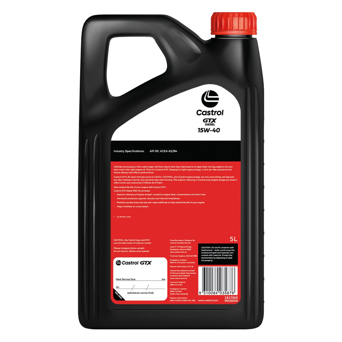 Castrol GTX Diesel 15W-40 Engine Oil 5L 3437069