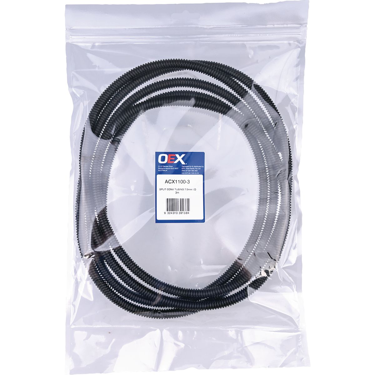 OEX Convoluted Split Tubing Id: 7mm - Length 3M ACX1100-3
