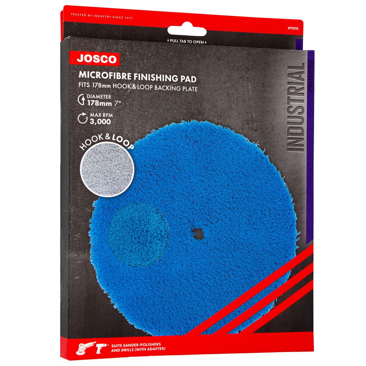 Josco Polishing Microfibre Finishing 178mm Hook And Loop JP1015