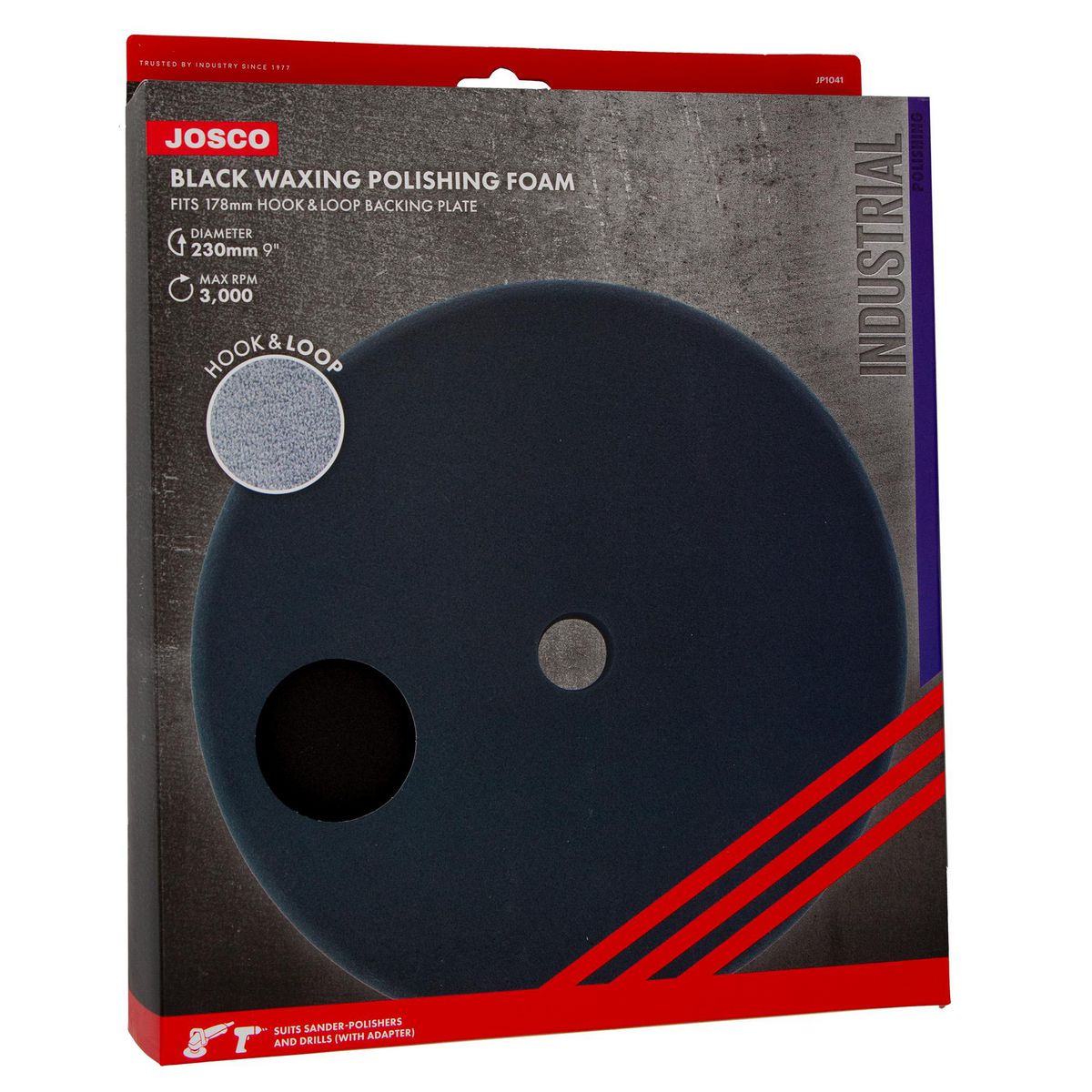 Josco Polishing Black Wax 178mm Hook And Loop JP1041