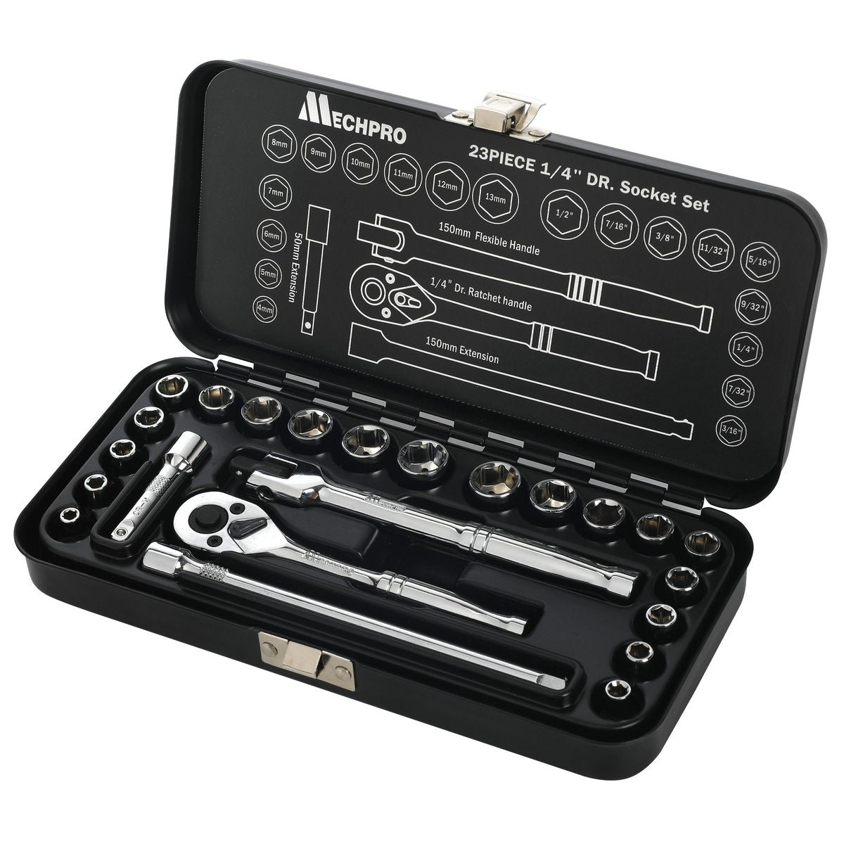 Mechpro Advent Calendar Tool Kit- 23Pc 1/4In Drive Socket Set In Case MPBAC24