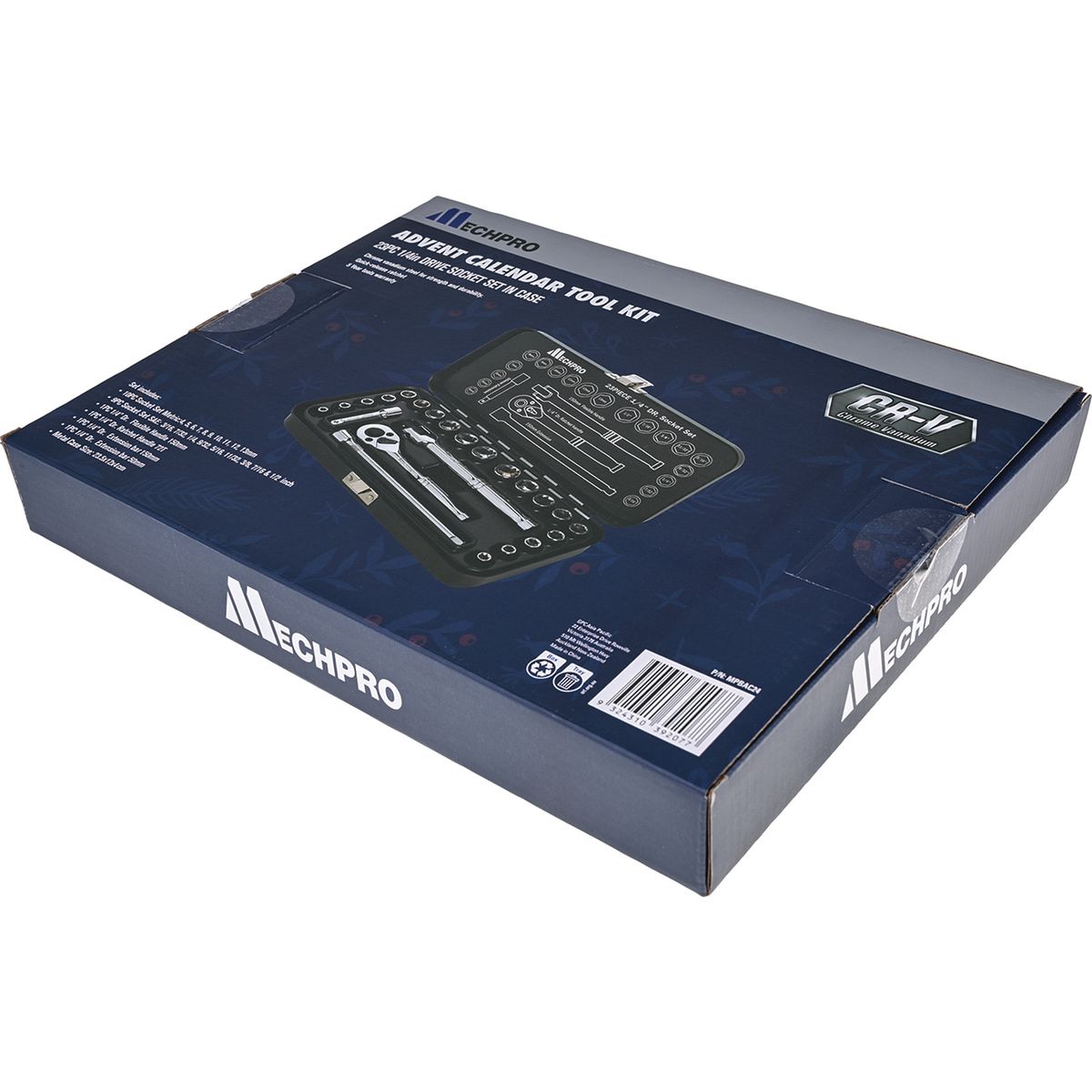 Mechpro Advent Calendar Tool Kit- 23Pc 1/4In Drive Socket Set In Case MPBAC24
