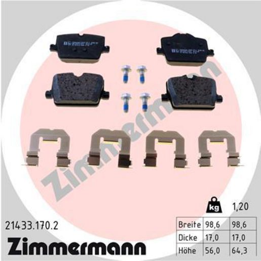 Zimmermann Brake Pad Rear Set 21433.170.2
