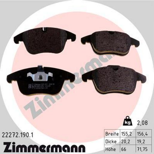 Zimmermann Brake Pad Front Set 22272.190.1