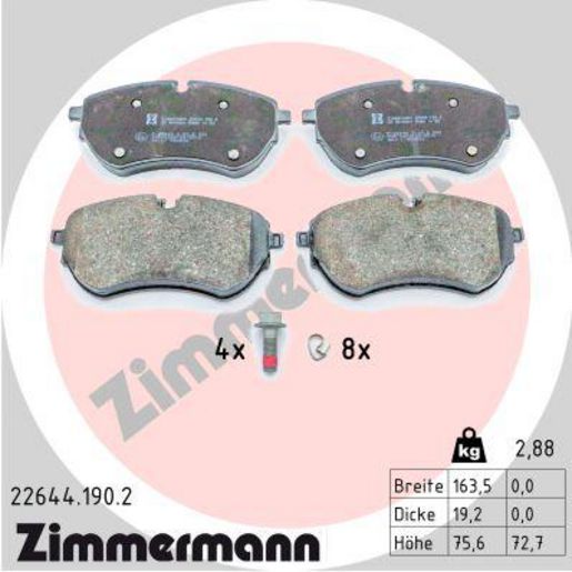 Zimmermann Brake Pad Front Set 22644.190.2