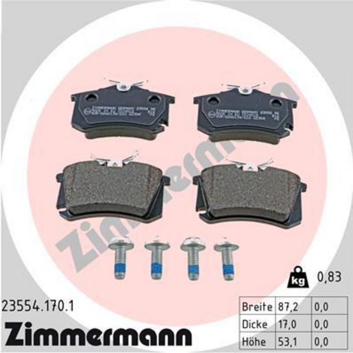 Zimmermann Brake Pad Rear Set 23554.170.1