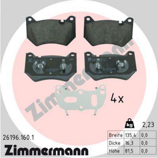 Zimmermann Brake Pad Front Set 26196.160.1