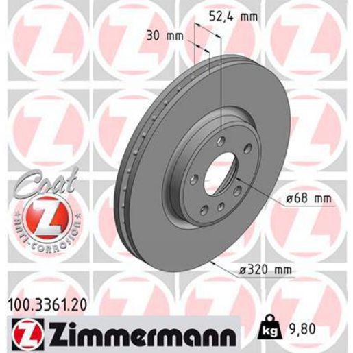Zimmermann OE Coat Z Brake Rotor Single 320mm Front 100.3361.20