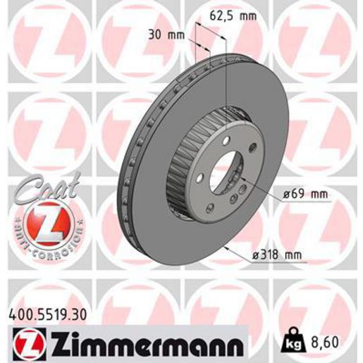 Zimmermann Formula S Brake Rotor Single 318mm Front 400.5519.30