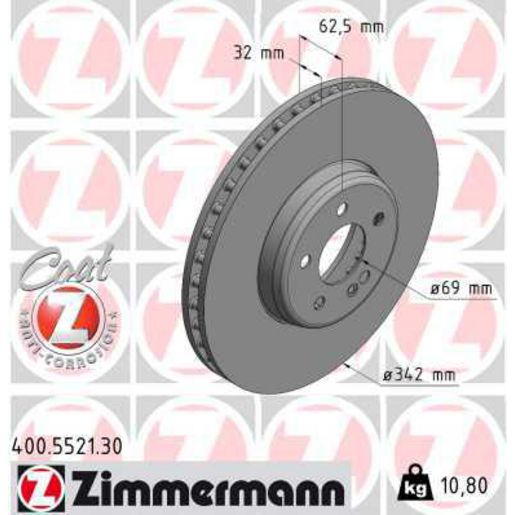 Zimmermann Formula S Brake Rotor Single 342mm Front 400.5521.30
