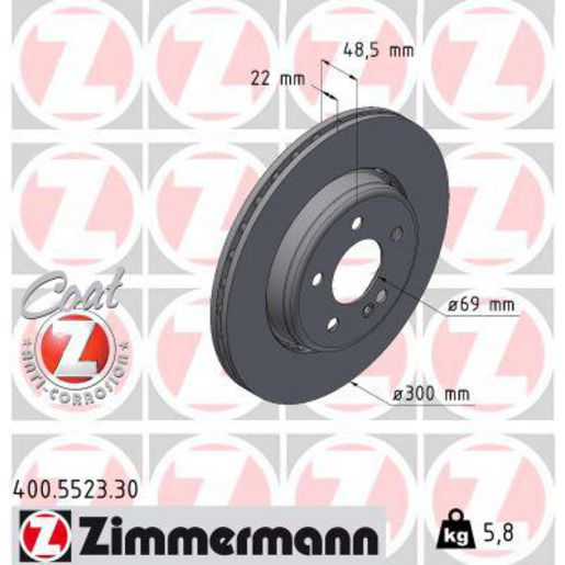 Zimmermann Formula S Brake Rotor Single 300mm Rear 400.5523.30