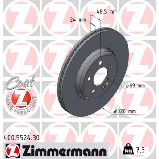 Zimmermann Formula S Brake Rotor Single 320mm Rear 400.5524.30