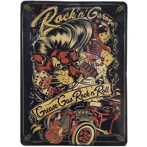 Hotstuff Rockin Garage Embossed Metal Garage Sign TS571