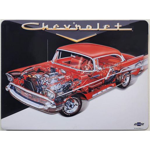 Hotstuff 57 Chevy Embossed Metal Garage Sign TS837