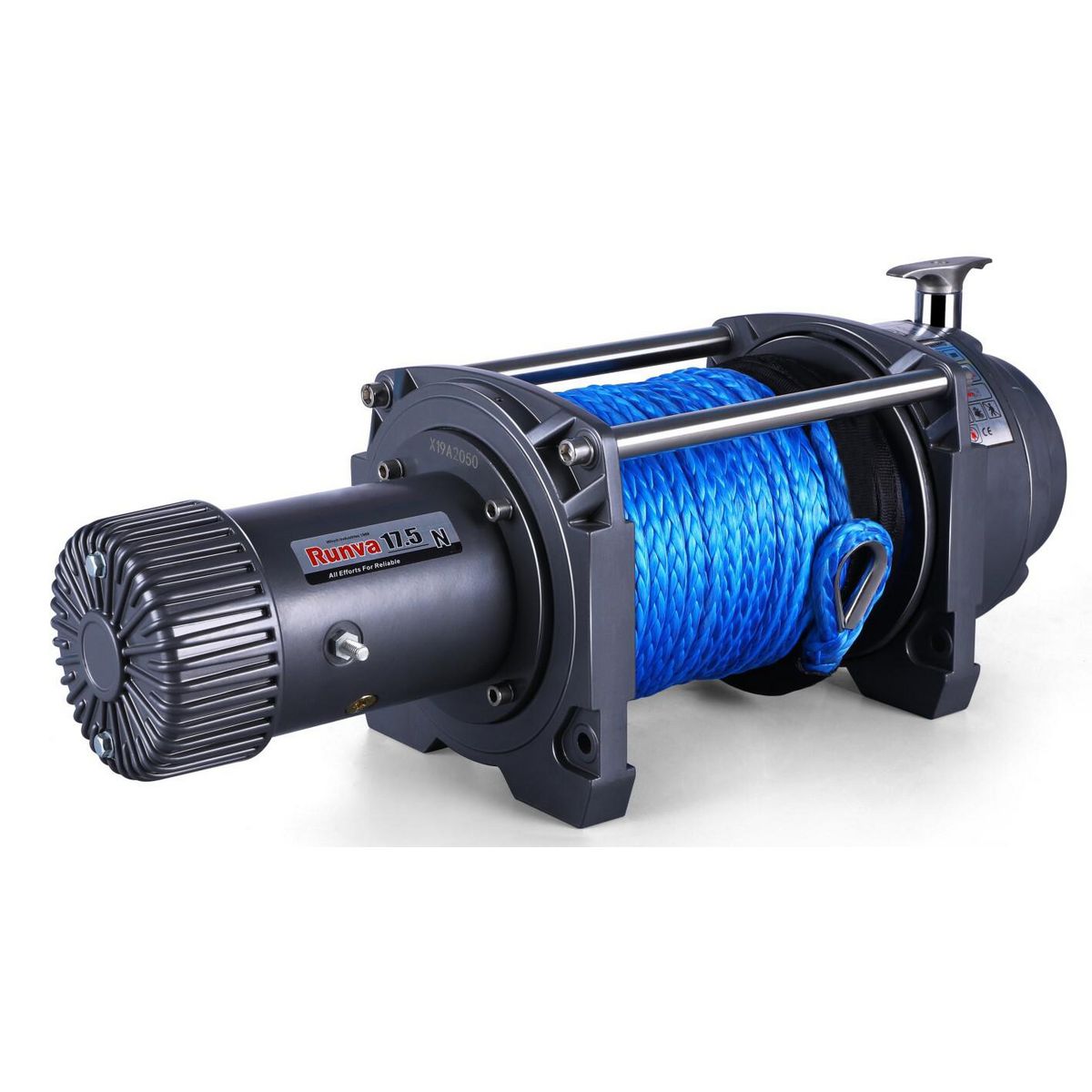 Runva EWN17500 Industrial Winch 12V 17500lb W/Synthetic Rope EWN1750012VD