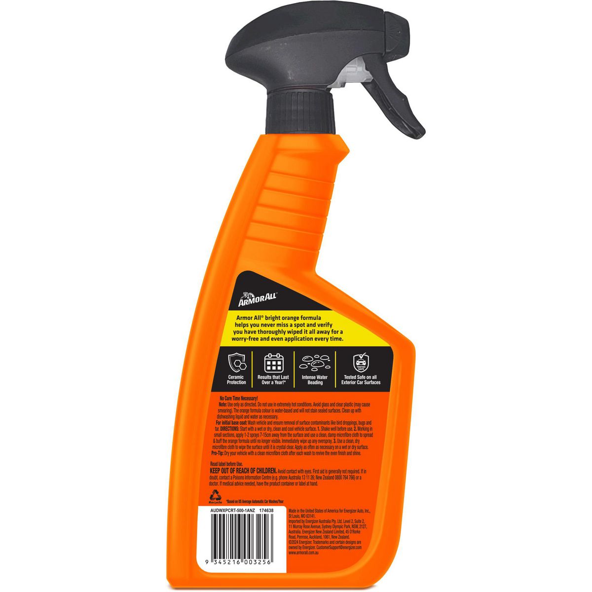 Armor All Ultra Shield Ceramic Wax Protect & Shine 500mL AUDWXPCRT-500-1ANZ