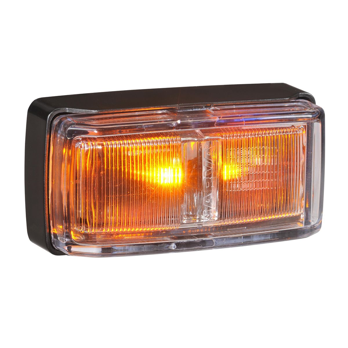 Narva Heavy Duty Model 80 Side Directional Indicator (Amber) With Black Base And 0.5M Cable 98042