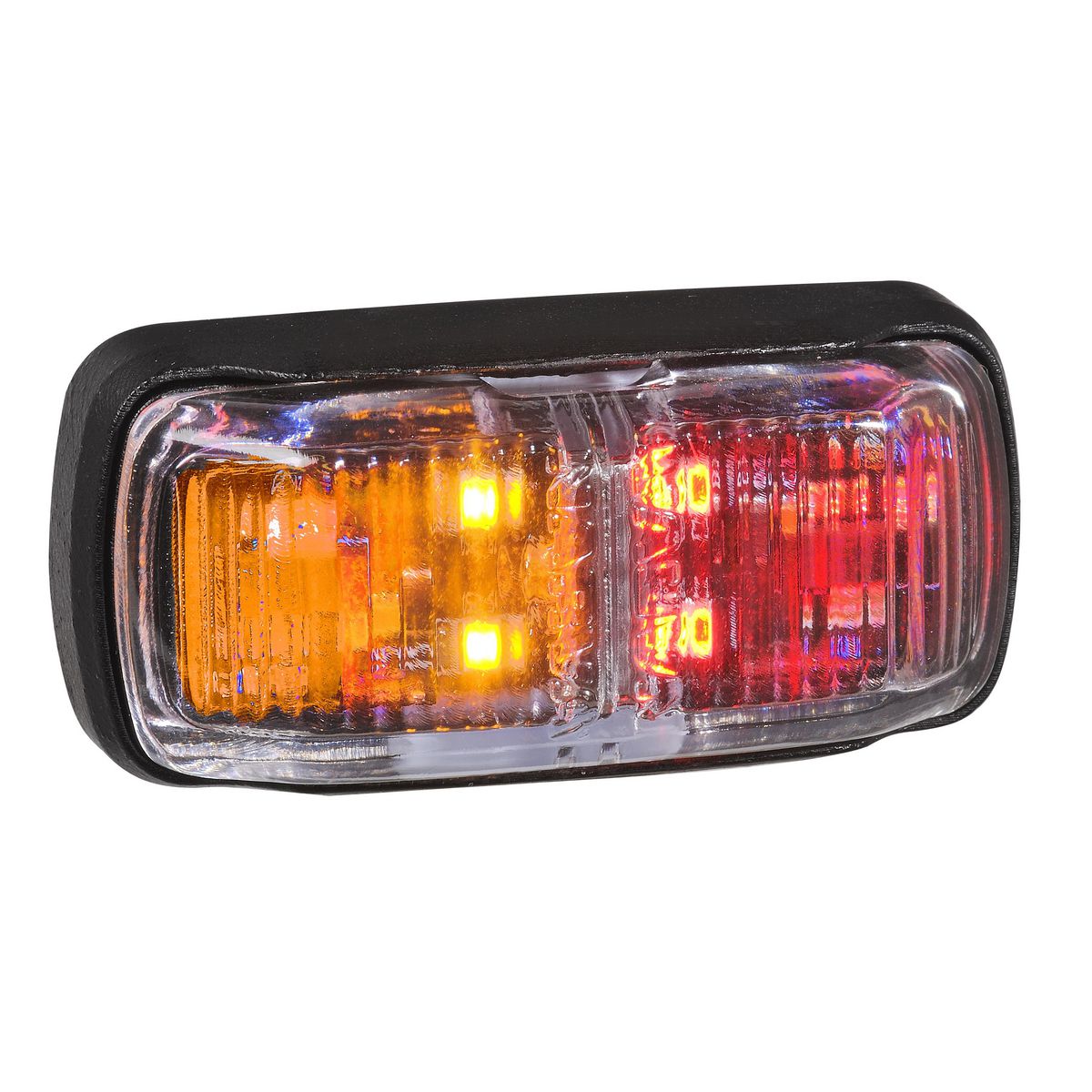 Narva Model 63 Side Marker Lamp (Red/Amber) Black Base And 0.5M Cable 96302