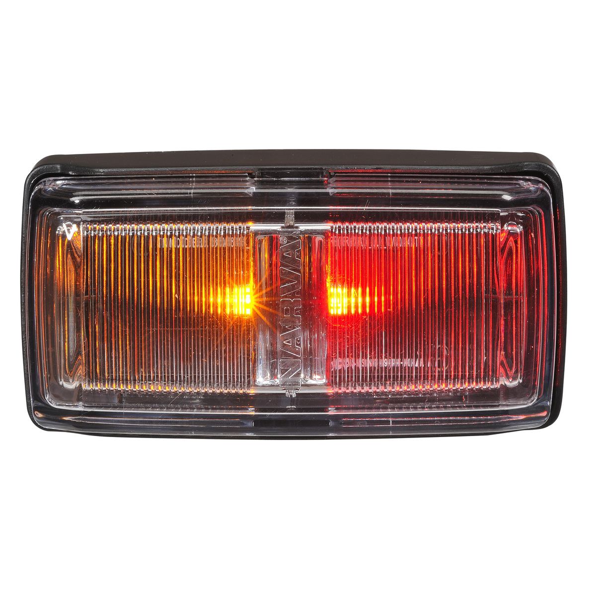 Narva Heavy Duty Model 80 Side Marker Lamp (Red/Amber) With Black Base And 0.5M Cable 98002